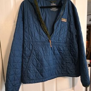 L.L. Bean Blue Quilted Pullover Jacket